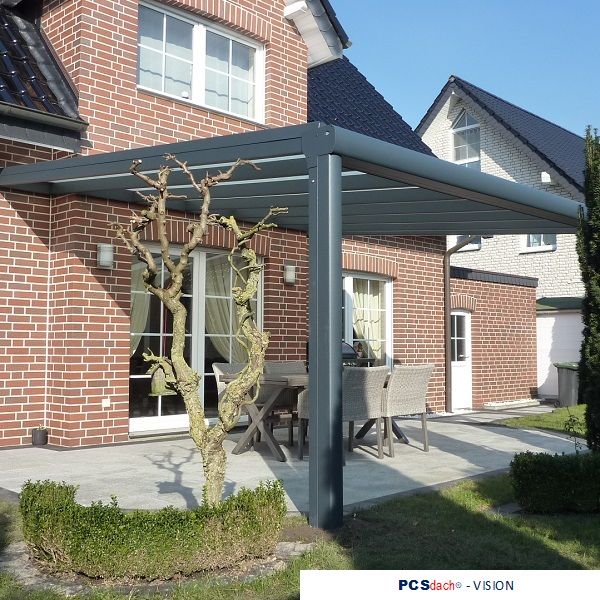 Überdachung Vision mit Seitenwänden aus Glas