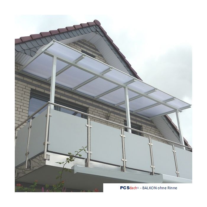 Balkonüberdachung mit Alu-Profil und Polycarbonat
